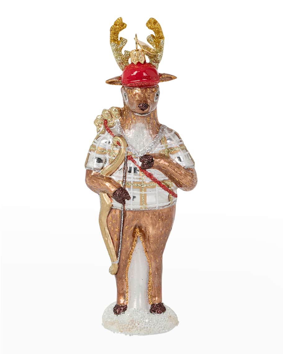 Image 1 of 4: Country Estate Reindeer Games: Archer Cupid the Reindeer Glass Ornament