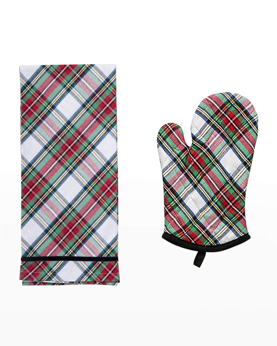 Image 1 of 1: Stewart Tartan 2-Piece Oven Mitt & Kitchen Towel Set