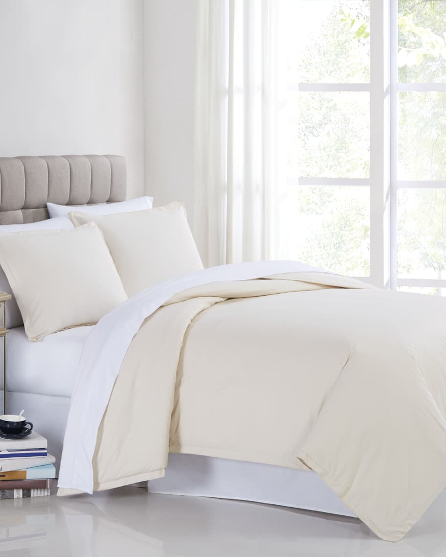 Charisma 400Thread Count Percale 3Piece Almond Milk Duvet Set, FullQueen Horchow