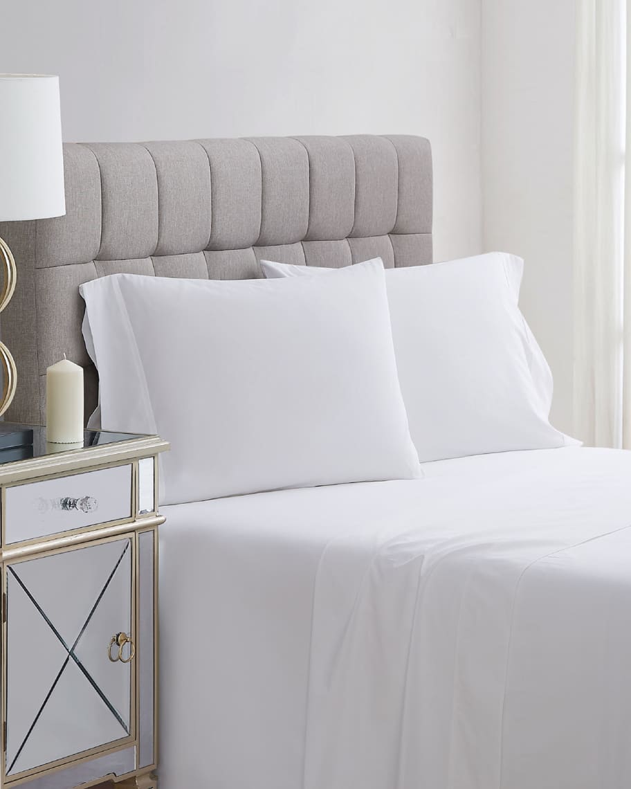 Image 2 of 2: 400-Thread Count Percale King Pillowcase Set, White