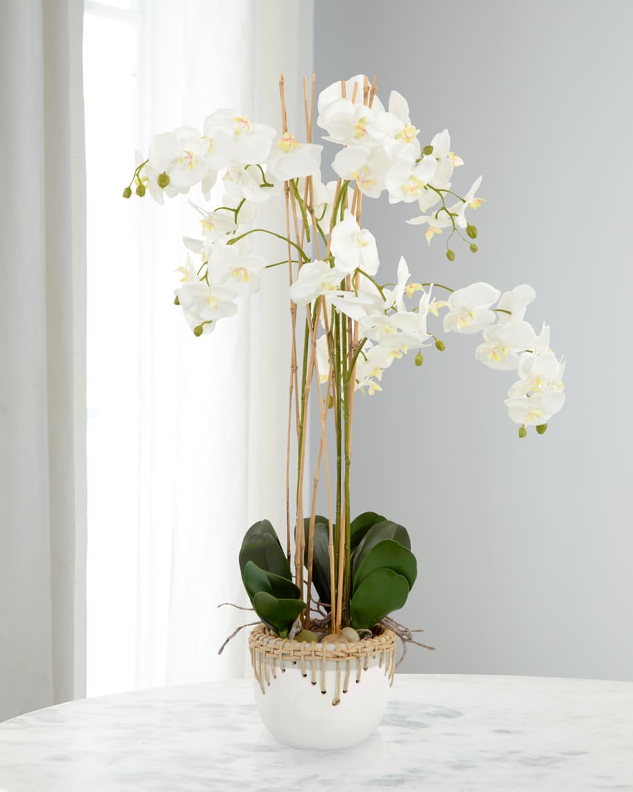 JohnRichard Collection French Moire FauxOrchid Arrangement Horchow
