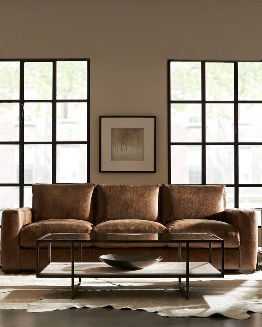Restoration hardware distressed store leather couch