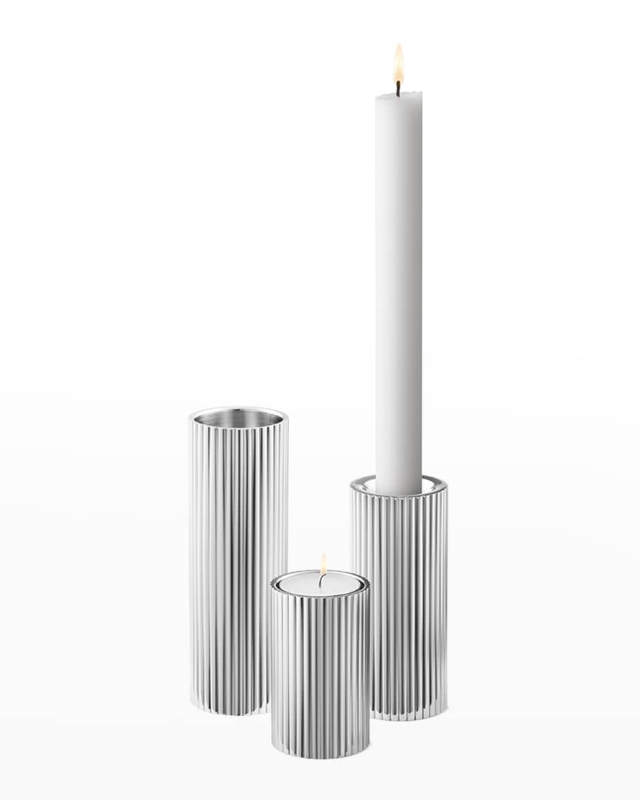 Georg Jensen Bernadotte Stainless Steel Large Tealight and Candleholder 5.5 T Horchow
