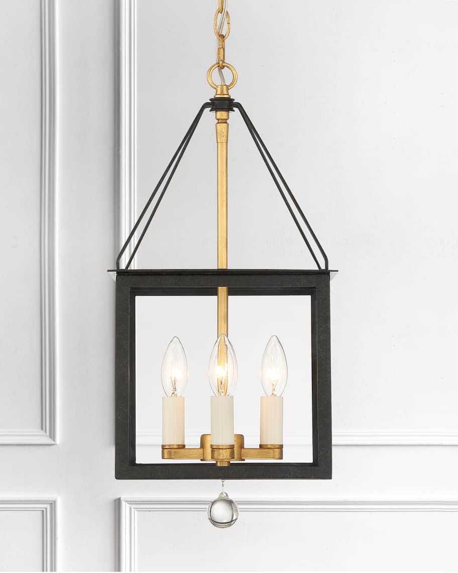 Weston 4 Light Black Antique Gold Lantern