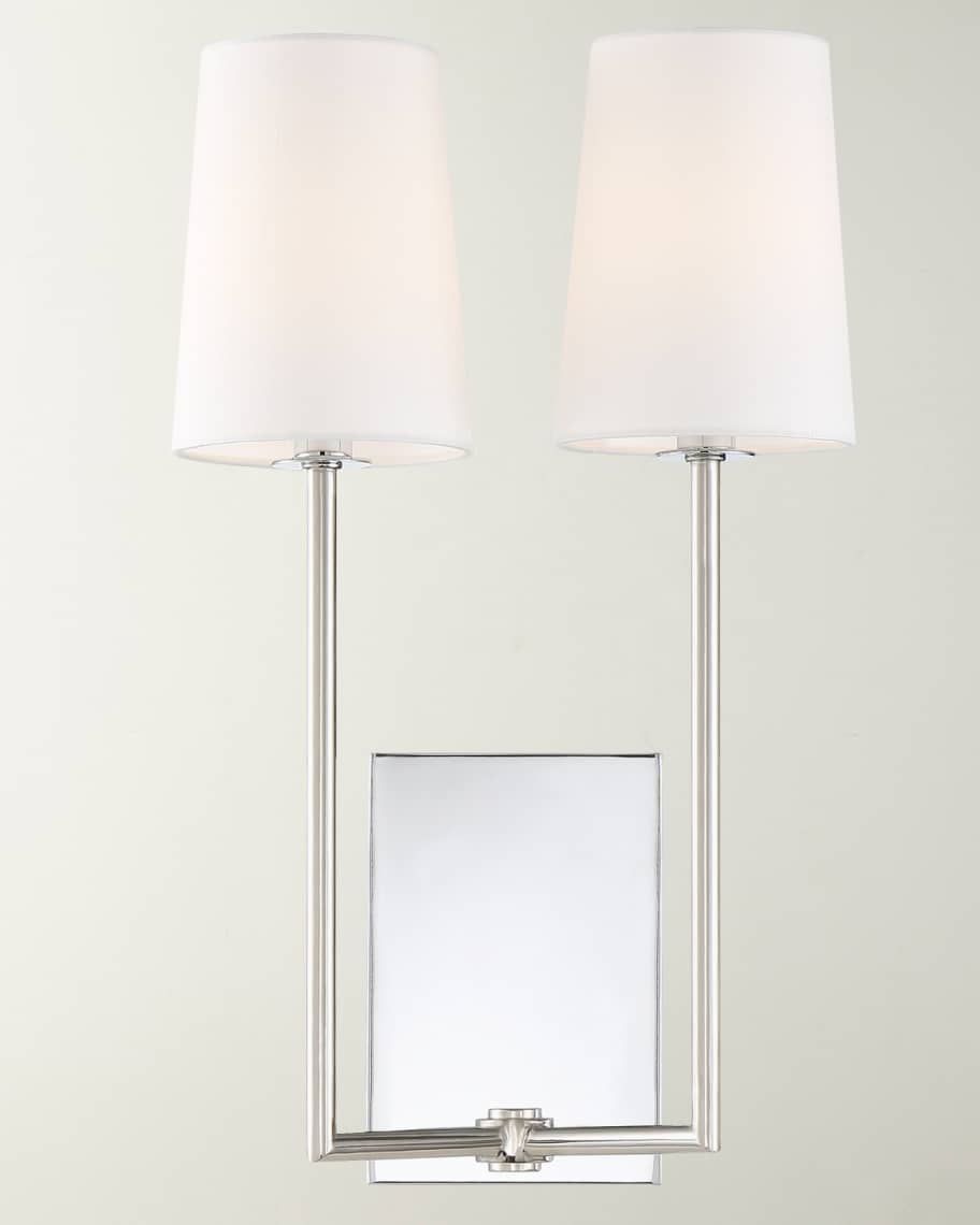 Image 1 of 1: Lena 2-Light Polished Chrome Wall Mount