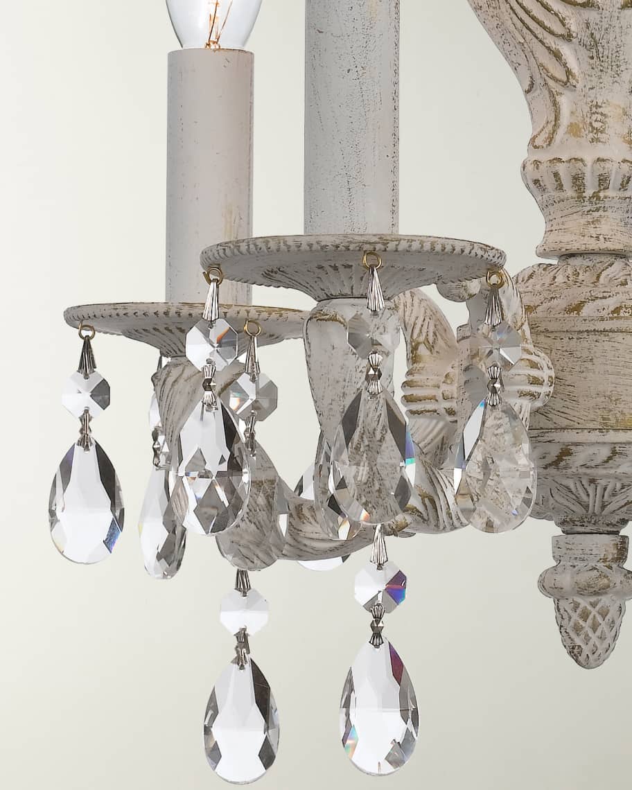 Image 2 of 2: Paris Market 4-Light Clear Crystal White Mini Chandelier