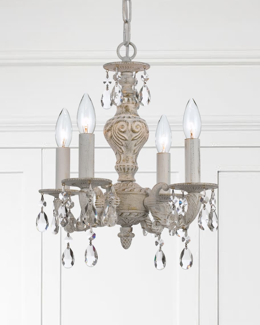 Crystorama Paris Market 4 Light Clear Crystal White Mini Chandelier Horchow