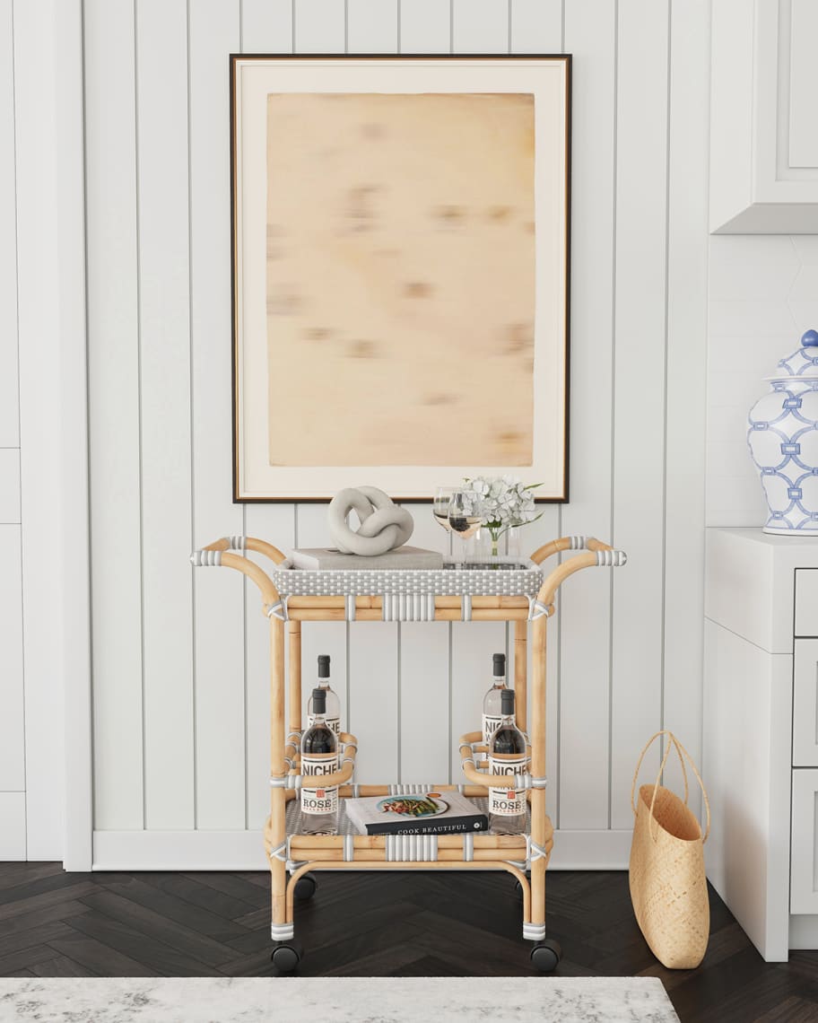 Image 2 of 5: Suzette Rattan Bar Cart