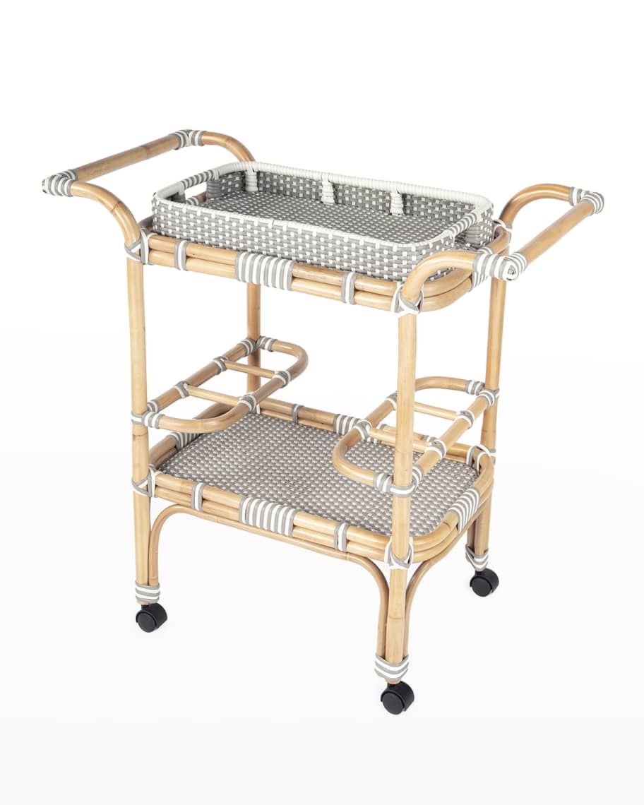 Image 1 of 5: Suzette Rattan Bar Cart