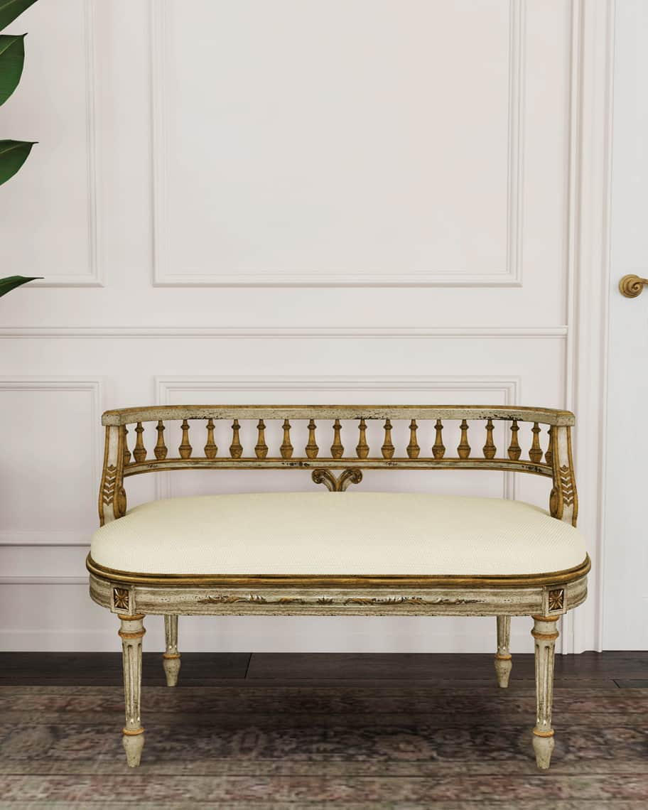 Gilded Cream Bench | Horchow