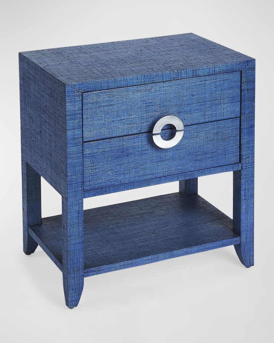 Image 1 of 5: Charlie Blue Raffia End Table