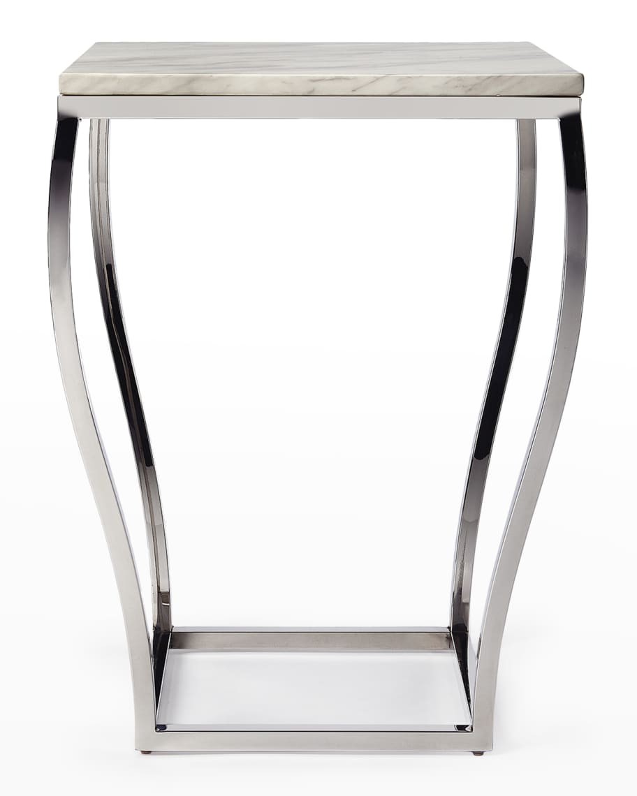 Image 3 of 4: Hanna Marble & Metal End Table