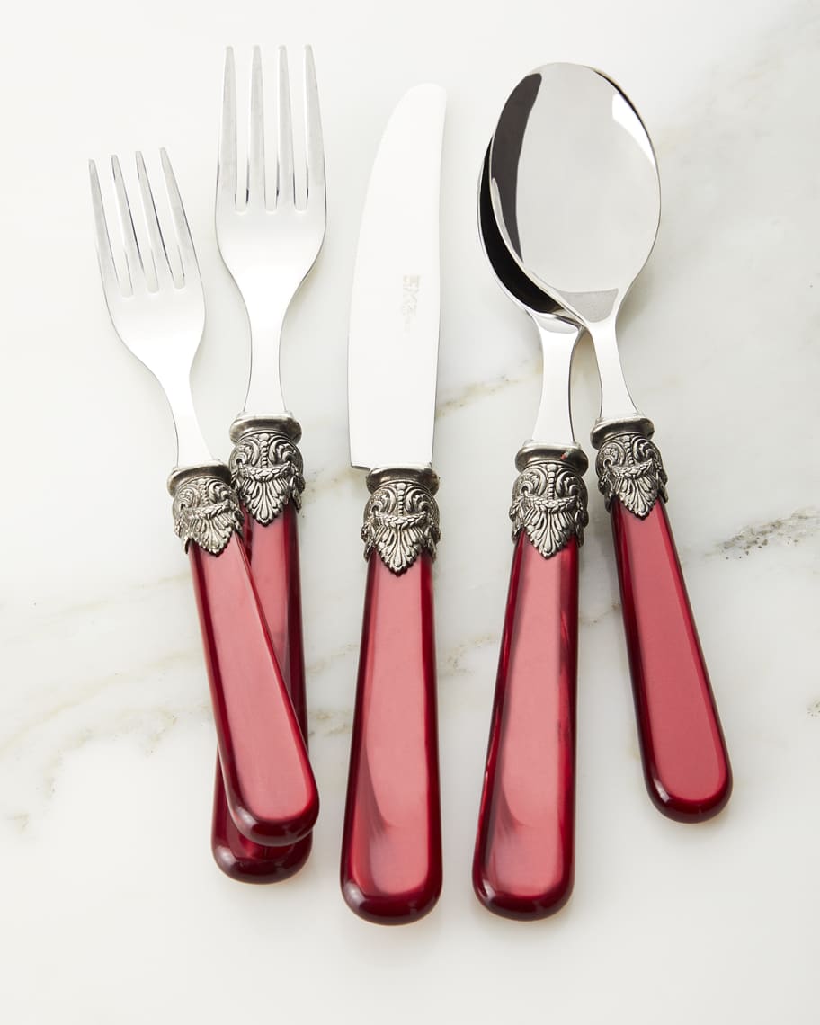 Neiman Marcus Napoleon 20-Piece Flatware Set, Pearl Bordeaux