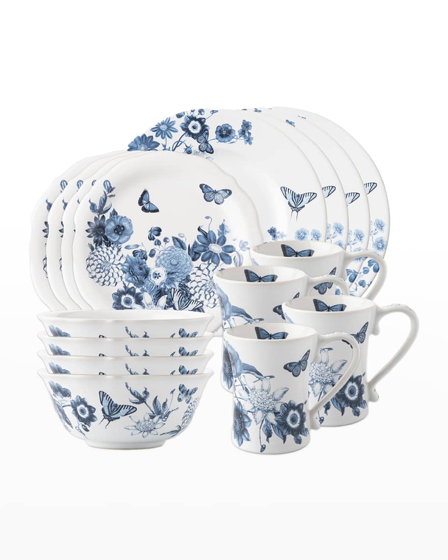 Juliska Field of Flowers Chambray Essential 16Piece Dinnerware Set