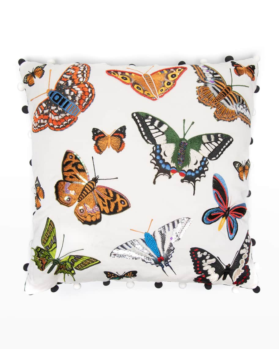 MacKenzieChilds Butterfly Garden Pillow Horchow