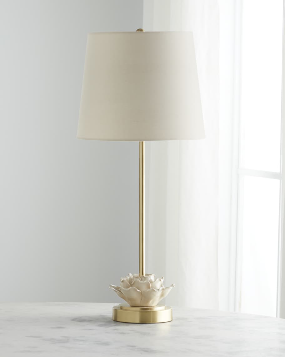 Regina Andrew Flower Ceramic Table Lamp with Natural Brass Base Horchow