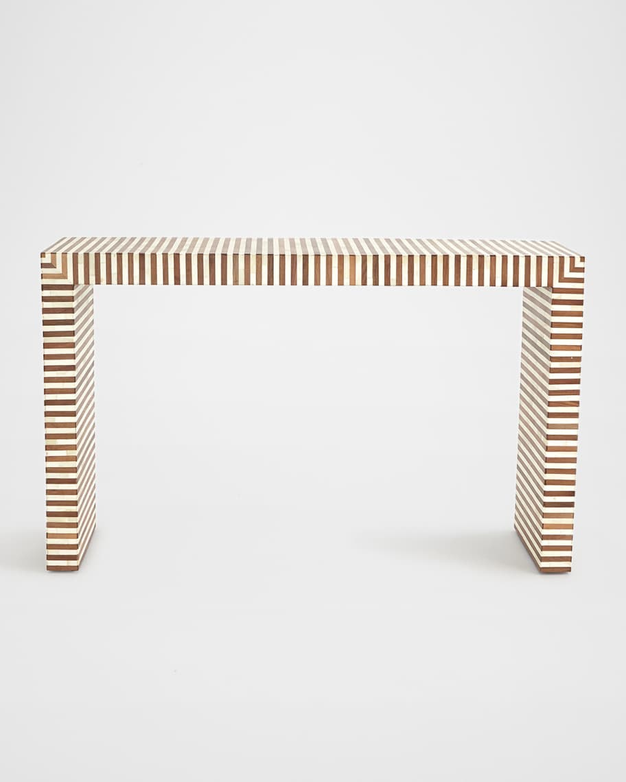 Intarsia black sale console table