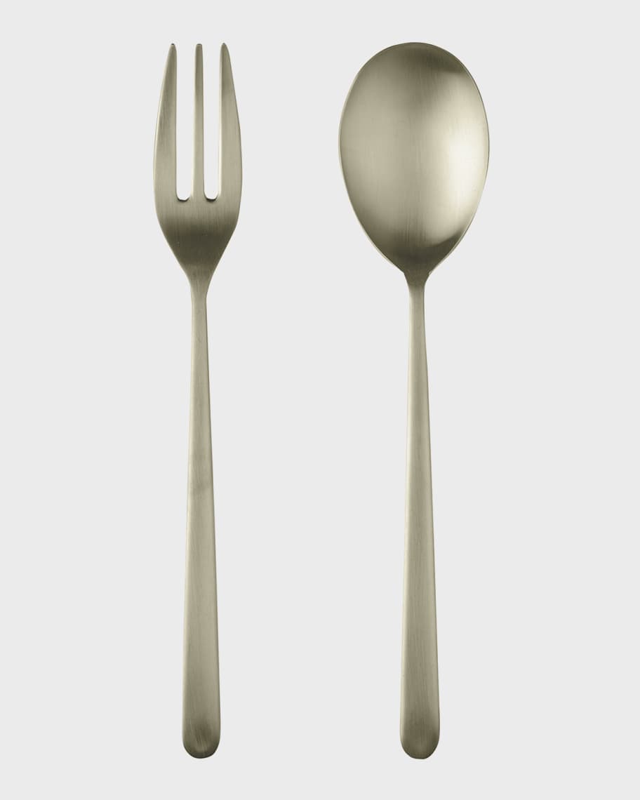 Image 1 of 1: Linea Ice Champagne 2-Piece Serving Set