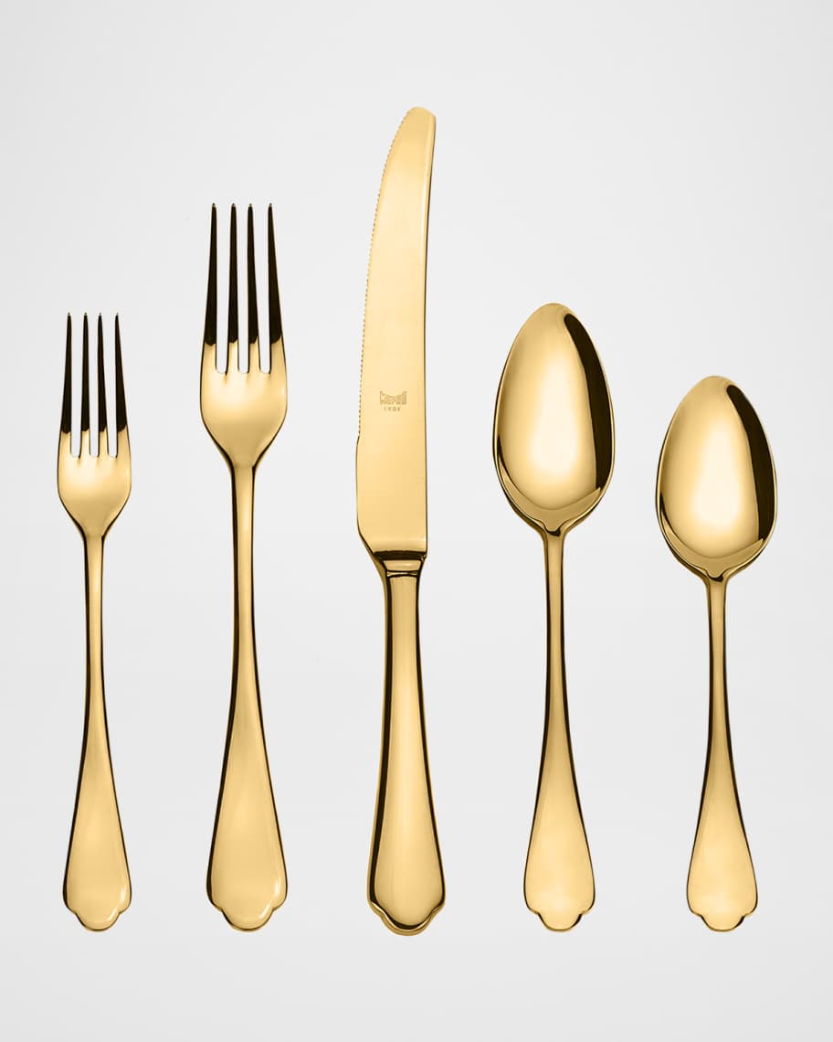 Image 1 of 1: Dolce Vita Oro 5-Piece Mirrored Flatware Set