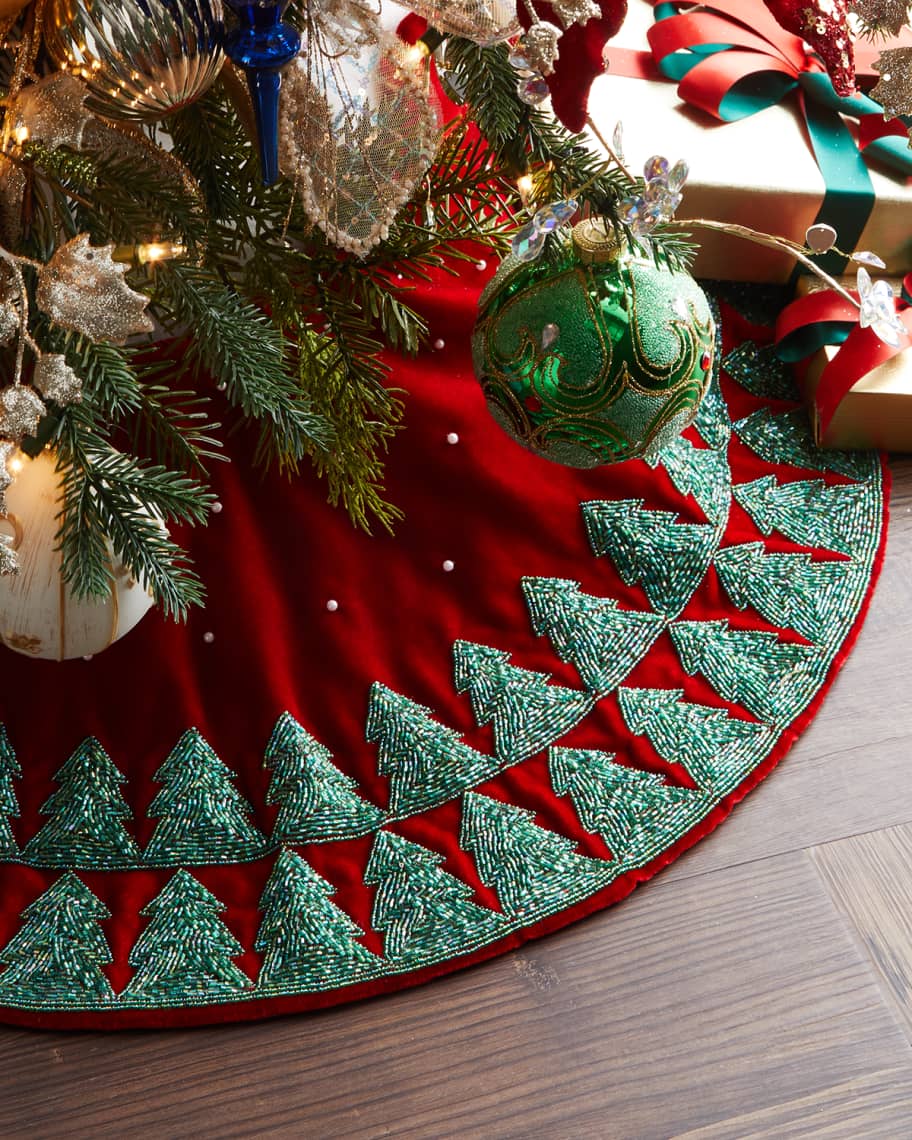 Green mini cheap tree skirt