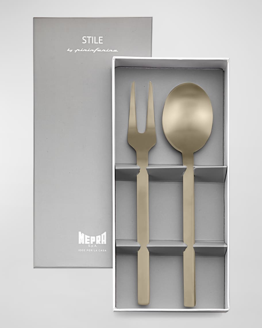 Image 1 of 1: Stile Ice Oro Nero 2-Piece Serving Gift Box