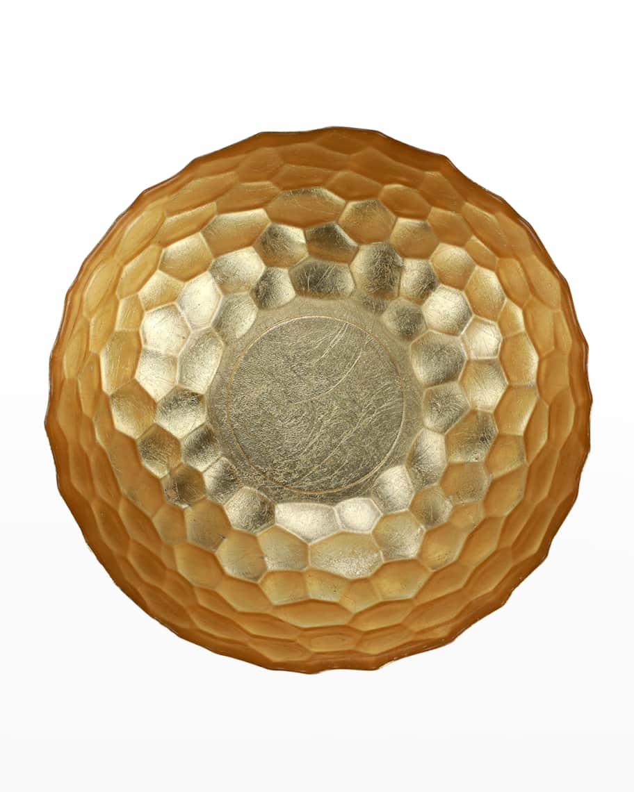 Image 2 of 3: Rufolo Glass Gold Honeycomb Large Bowl