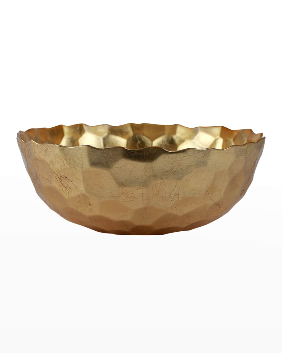 Image 1 of 3: Rufolo Glass Gold Honeycomb Large Bowl