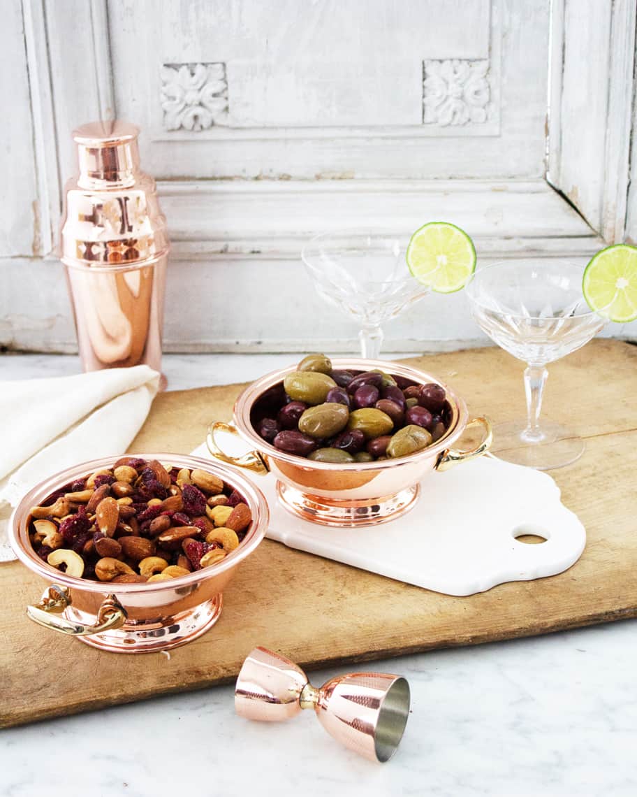 Image 2 of 3: Vintage Inspired Copper Pedestal Bowls, Set of 4