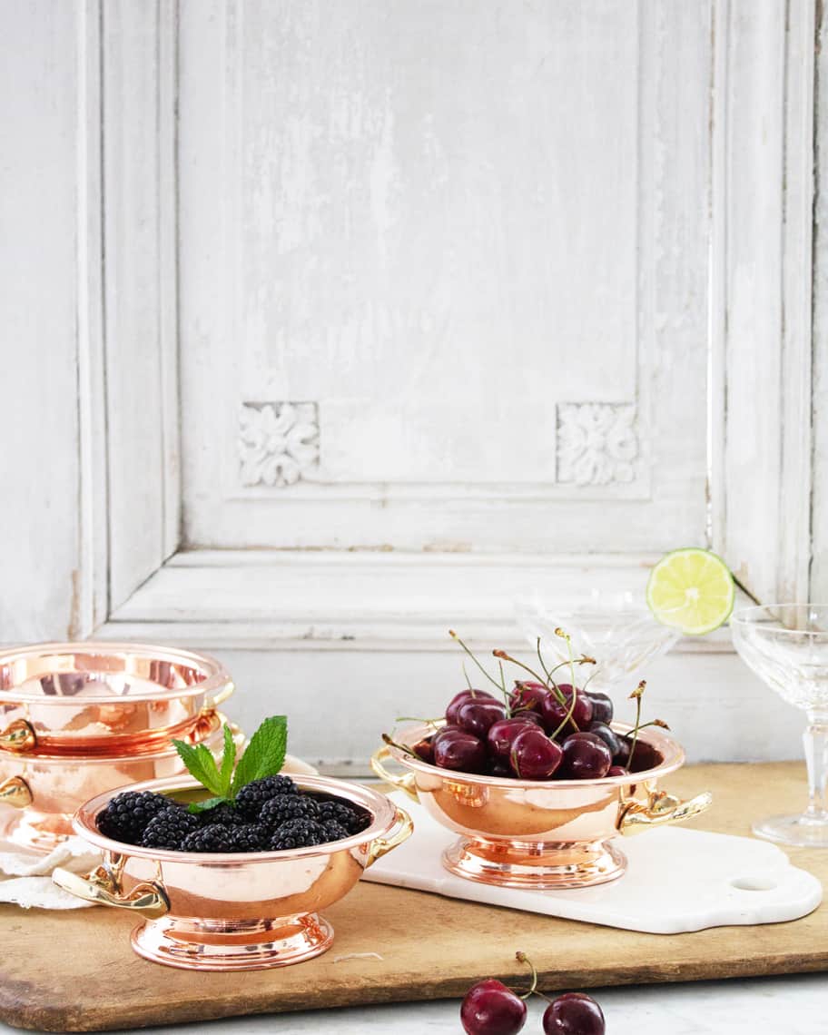 Image 1 of 3: Vintage Inspired Copper Pedestal Bowls, Set of 4
