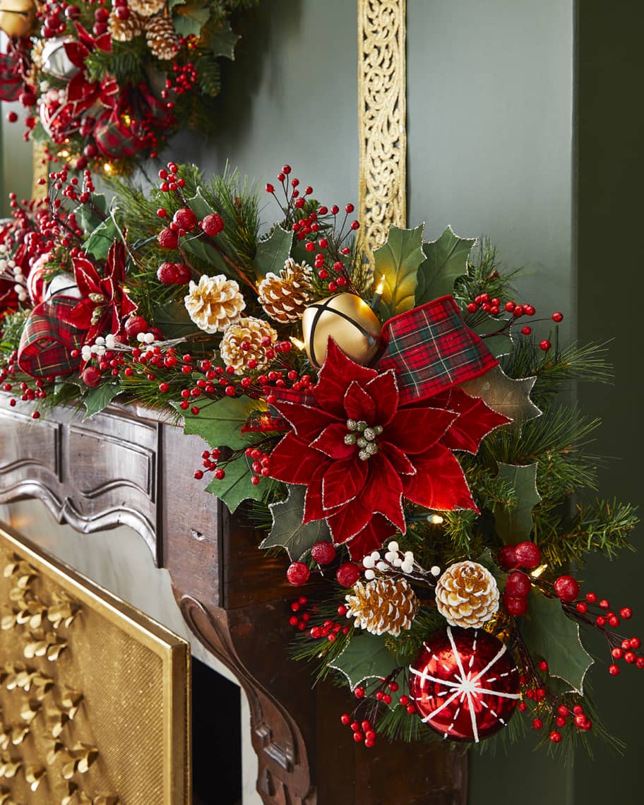 Neiman Marcus 6' Classic Christmas PreLit Garland Horchow