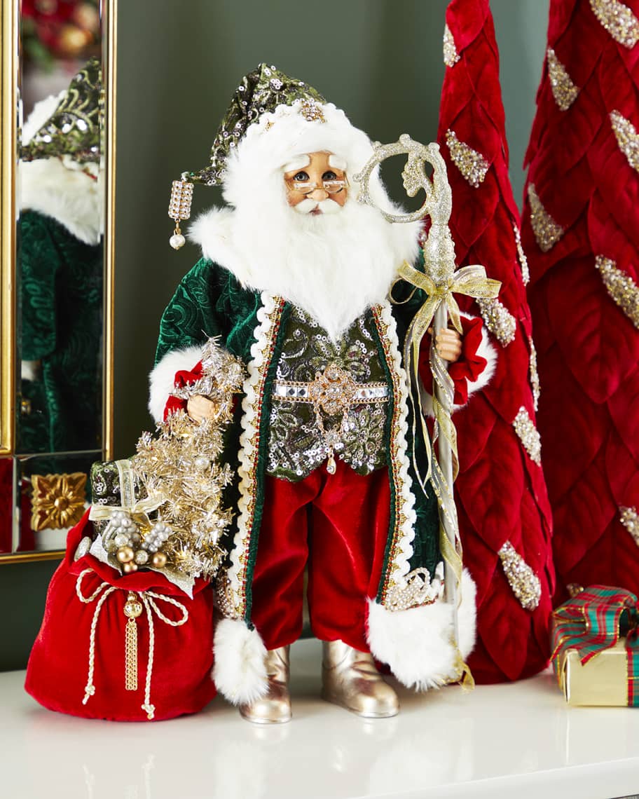 Karen Didion Wine Delivery, 2 Pc. Train Santa Figurine