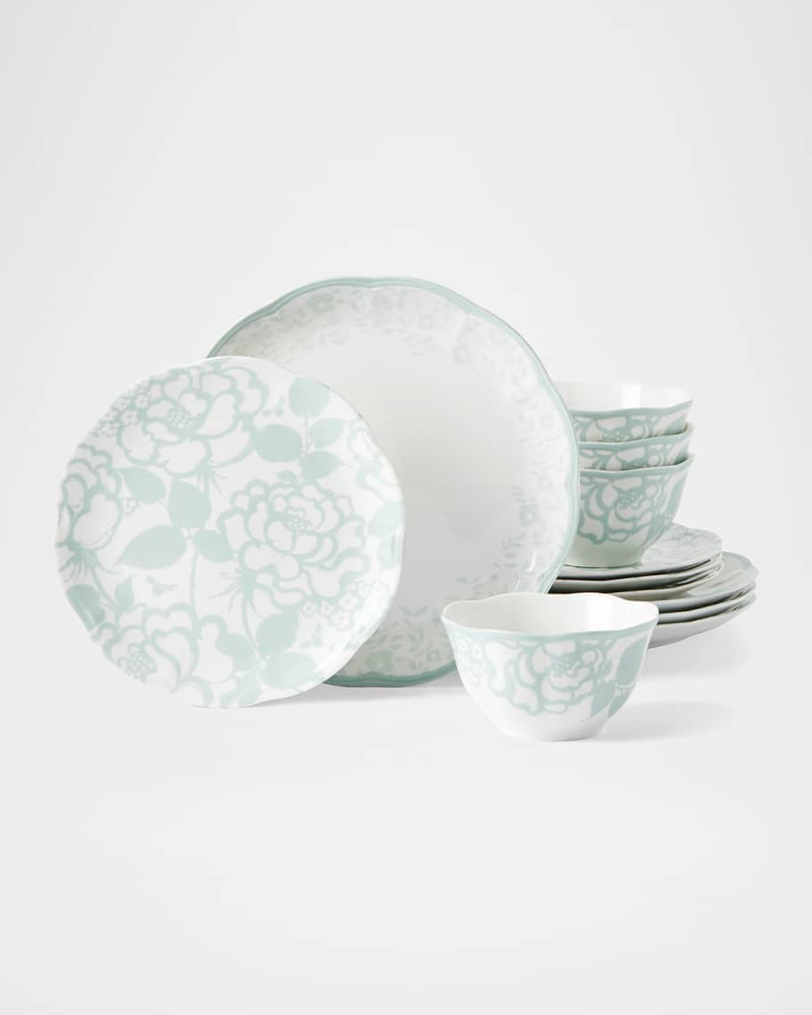 Image 1 of 1: 12-Piece Butterfly Meadow Cottage Dinnerware Set