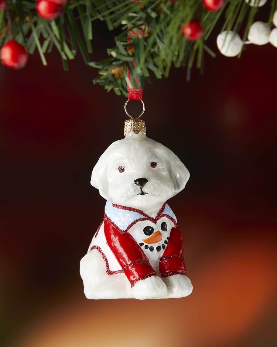 Joy To The World Collectibles Maltese Dog in Christmas Snowman