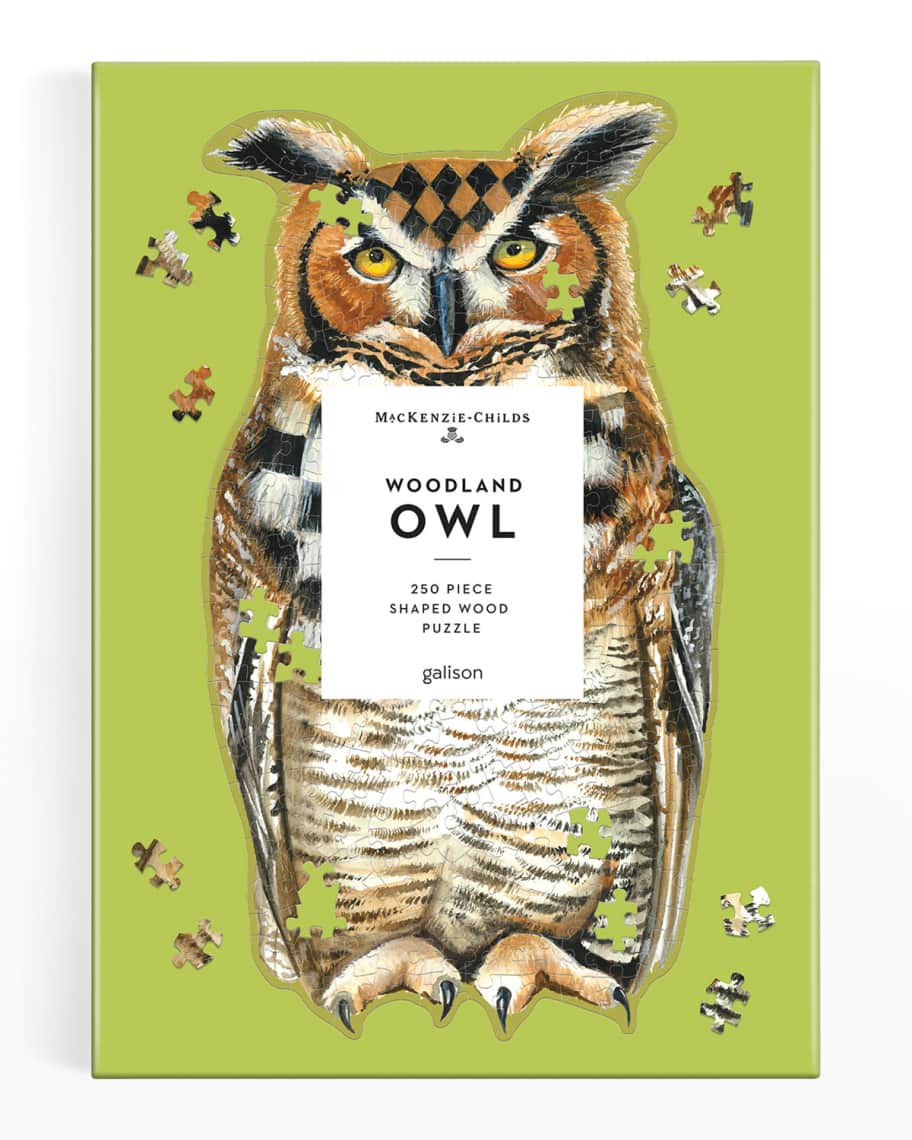 Image 1 of 1: Mackenzie Childs Woodland Owl 250-Piece Shaped Wood Puzzle