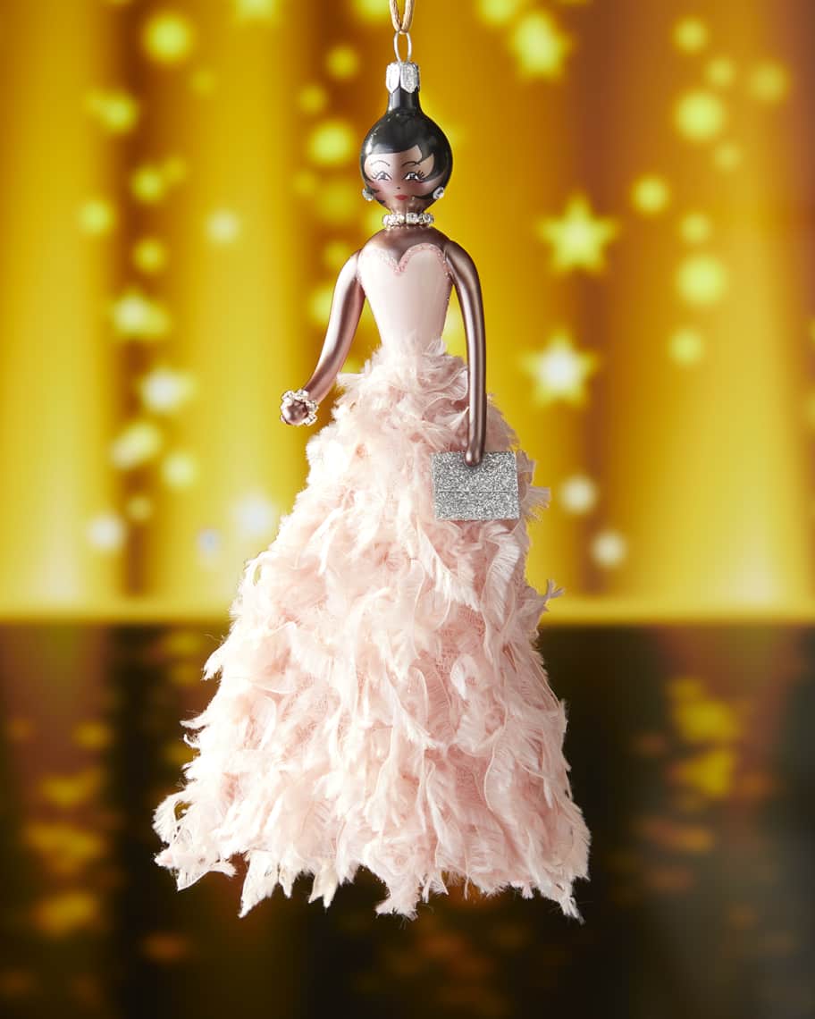 Midi Dress Neiman Marcus Red Gown De Carlini Fashionista In Feather Gown  Christmas Ornament One-Color