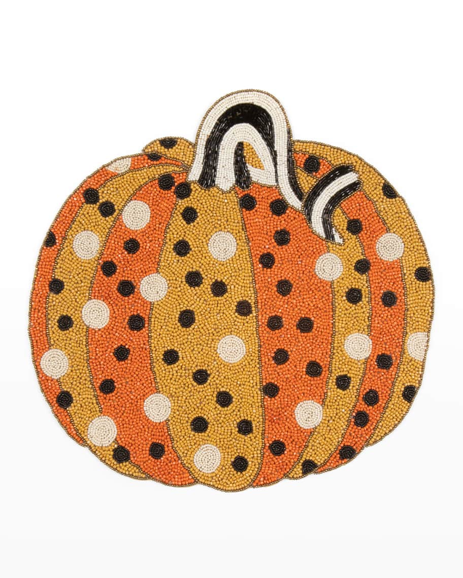 MacKenzieChilds Beaded PolkaDot Pumpkin Placemat Horchow