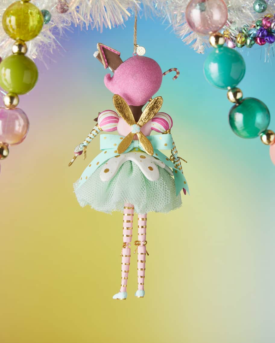 Glitterville 8" Black Sugar Plum Fairy Ornament | Horchow