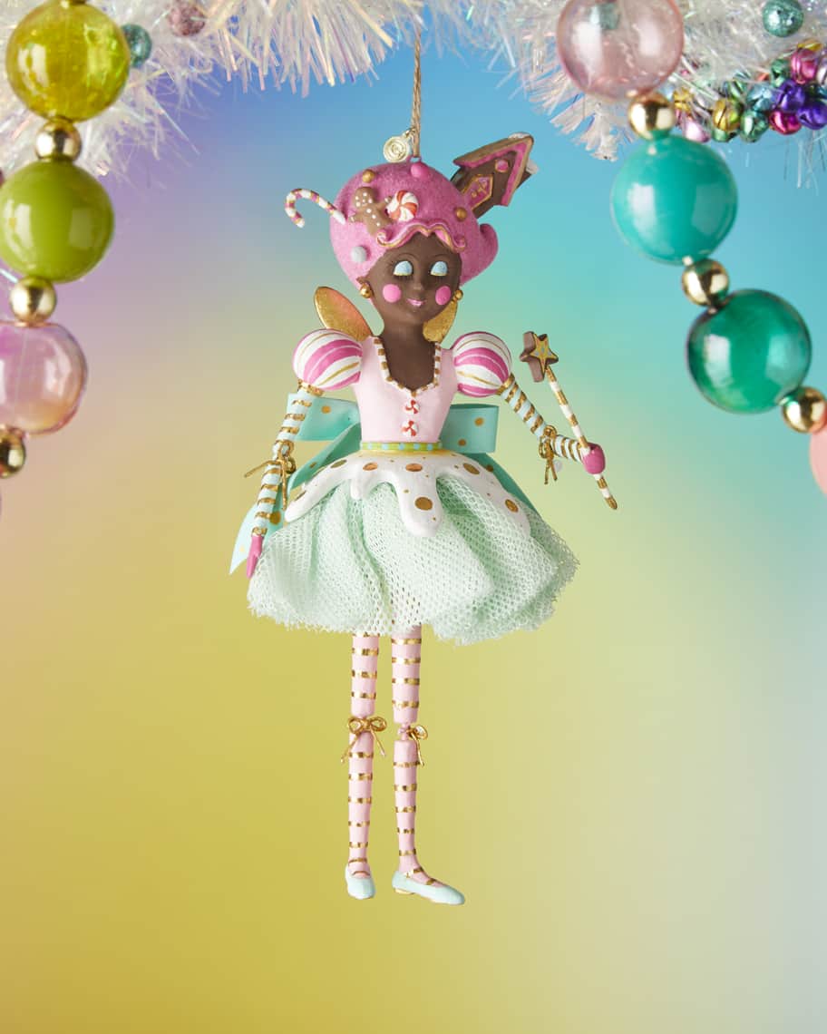 Glitterville 8" Black Sugar Plum Fairy Ornament | Horchow
