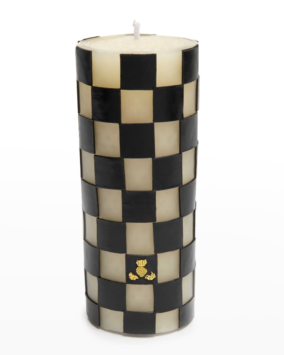 Image 1 of 2: 6" Check Pillar Candle