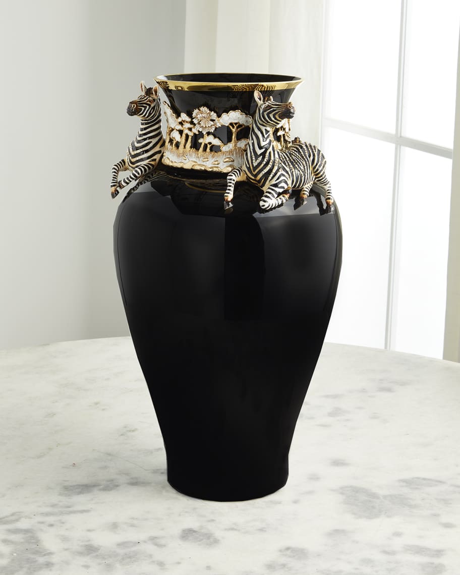 Jay Strongwater Embellished Zebra Vase | Horchow