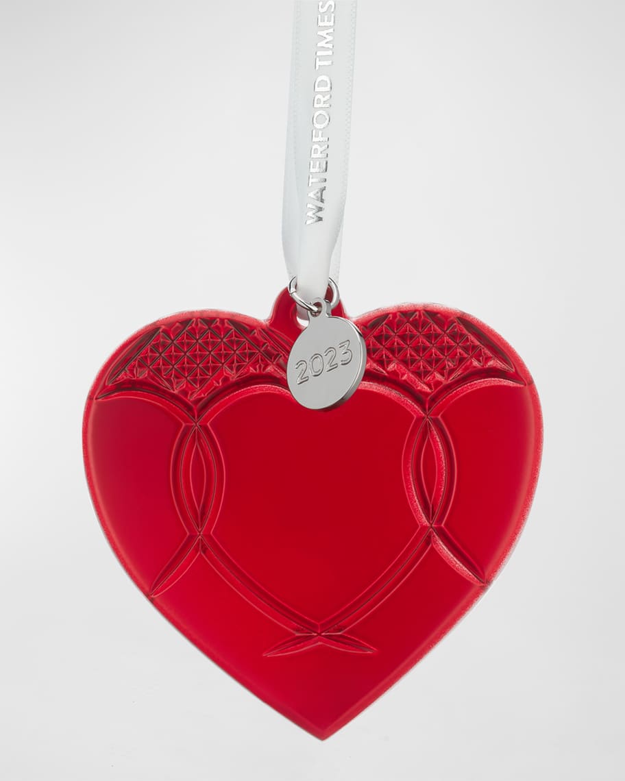 Image 1 of 1: Times Square 2023 Ruby Red Heart Ornament 