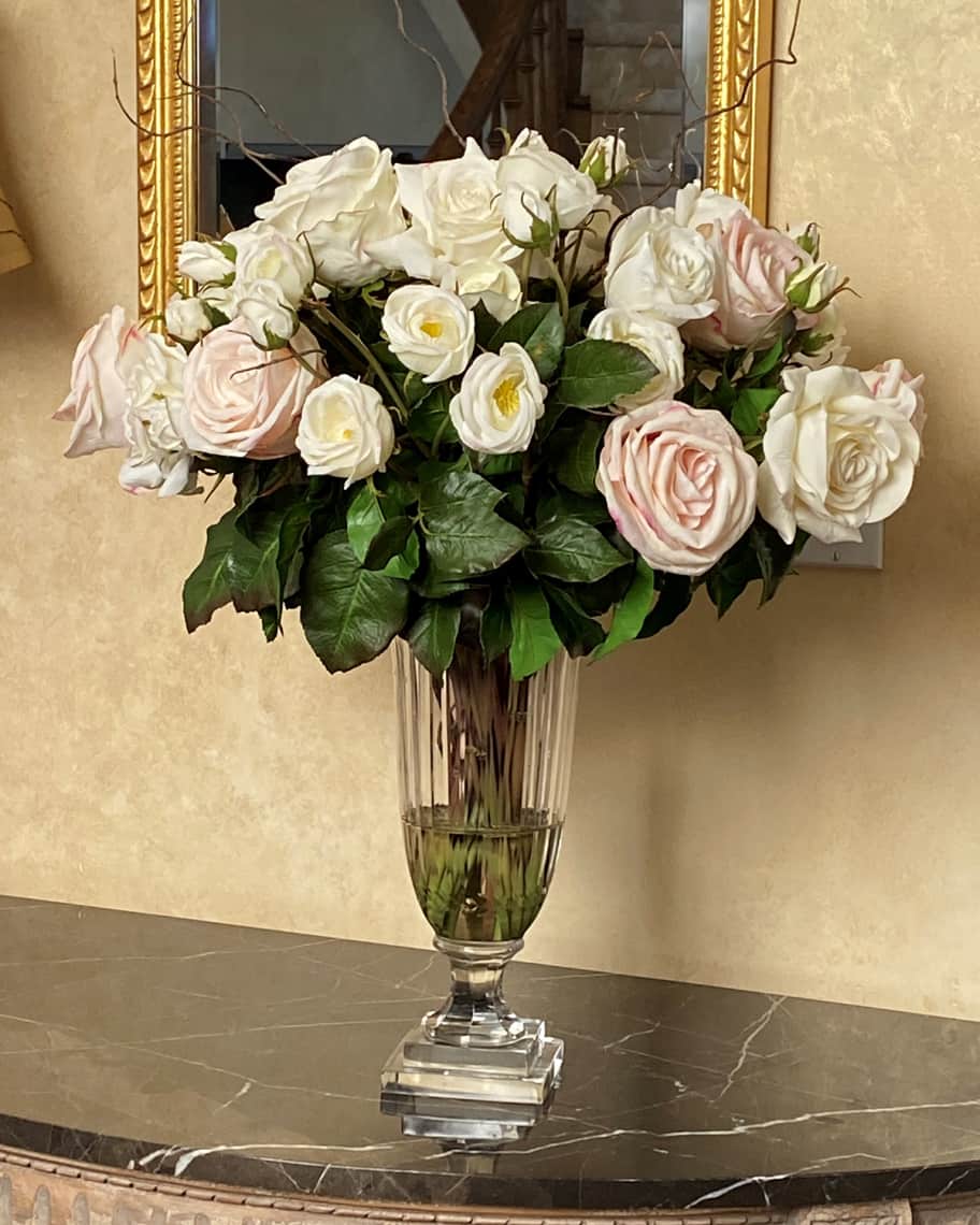 Faux roses in vase store