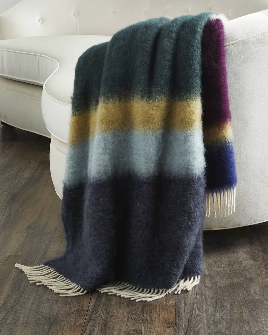 Mantas Ezcaray Matisse Colorblock Mohair-Blend Throw | Horchow