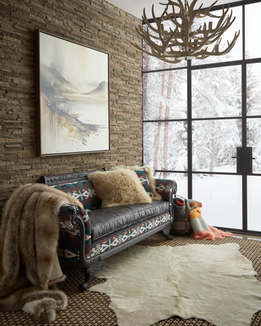 Image 2 of 3: Rozco Mohair-Blend Throw Blanket