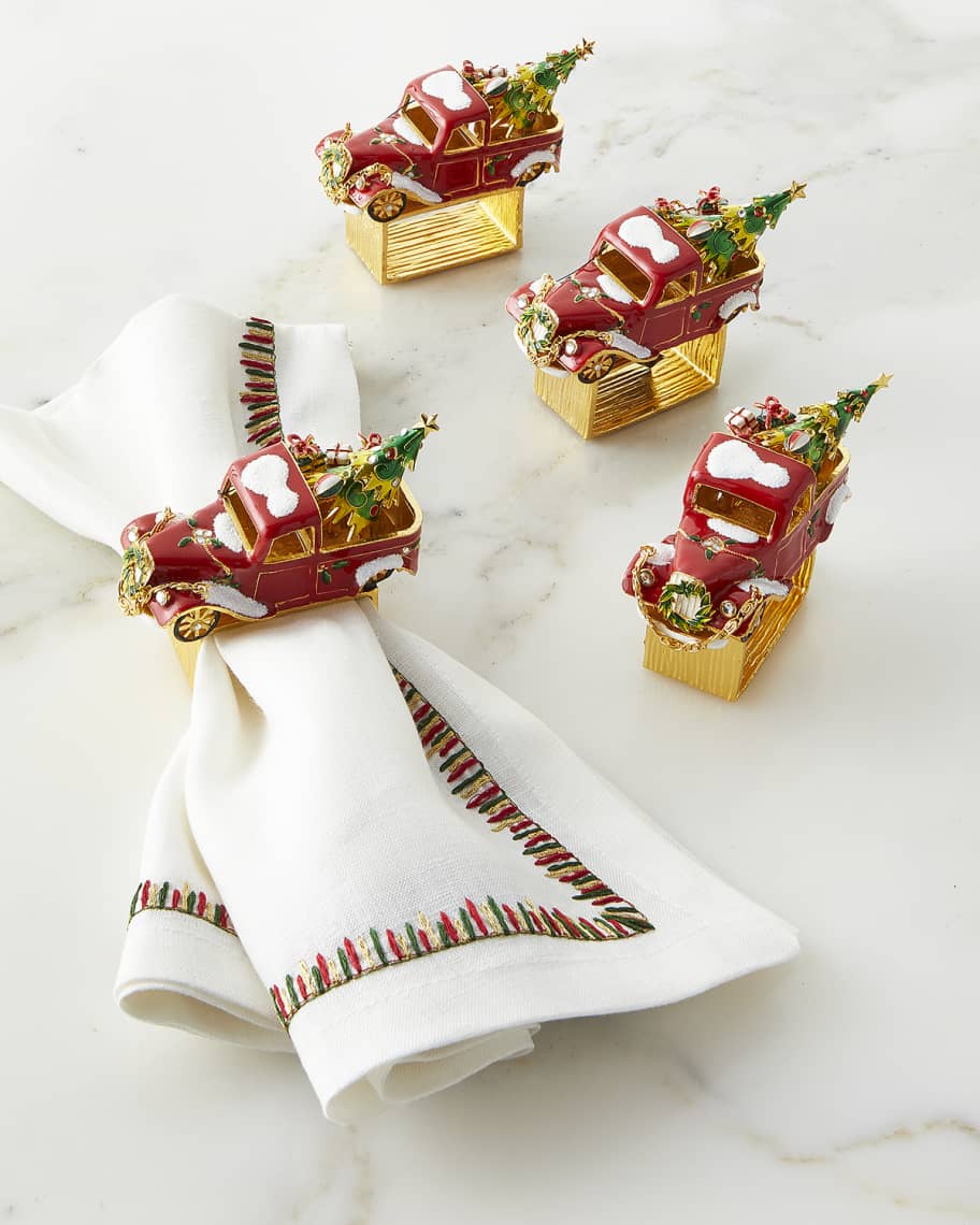 Image 1 of 4: Christmas Truck Napkin Rings, Set of 4