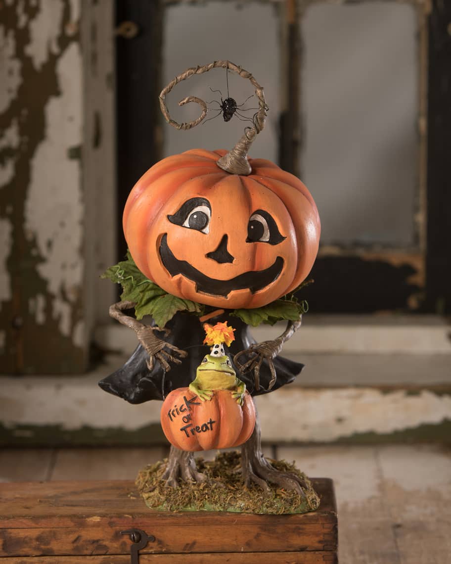 Image 1 of 1: Treats Pumpkin Girl Halloween Decoration