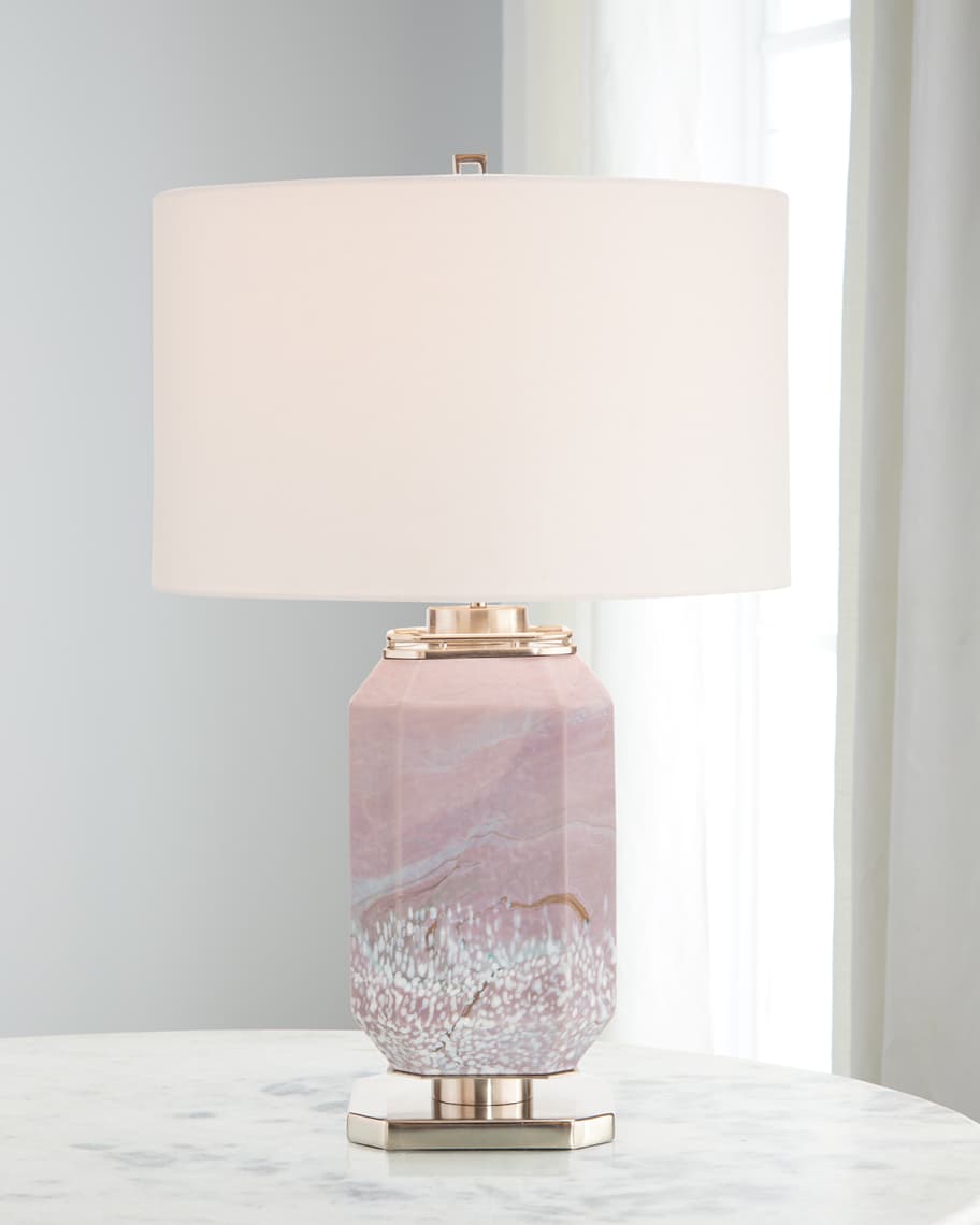 Image 1 of 3: Marbled Mauve Table Lamp 