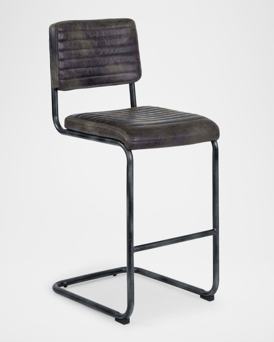 Image 3 of 3: Dylan Leather Bar Stool 30", Set of 2