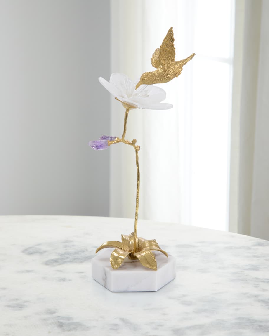 Image 1 of 1: Hummingbird & Selenite Sculpture I - 20.5"
