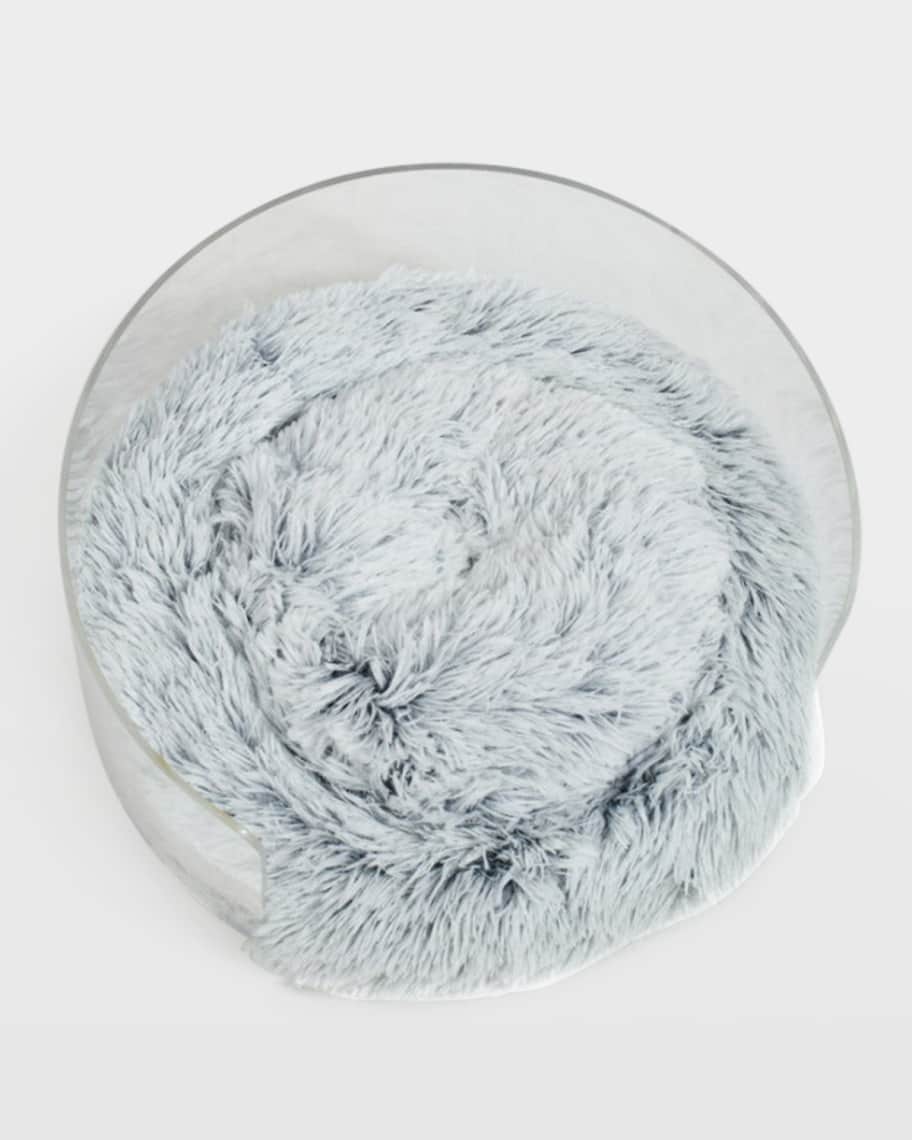 Image 3 of 4: Clear Round Pet Bed with Donut Cushion